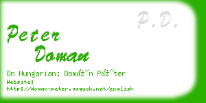 peter doman business card